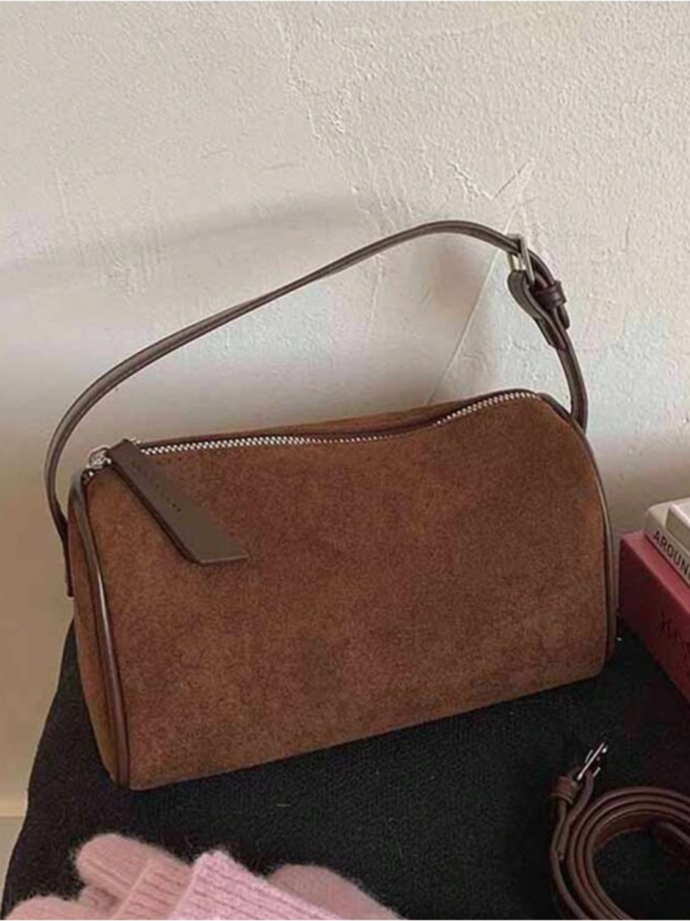 Brown Handbag with crossbody strap